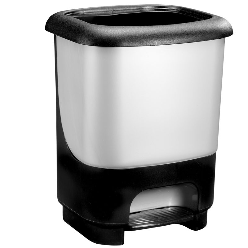 Cubo Pedal  Negro C/Cubo Interior Plata 10L.