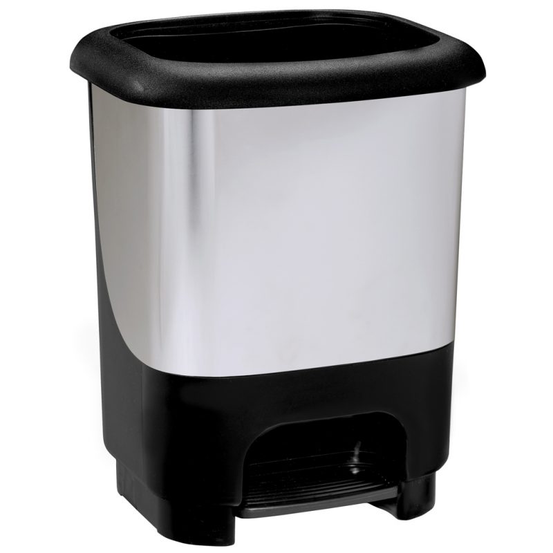 Cubo Pedal  Negro Cubo Interior Dec. Iml Metalizado 10L.