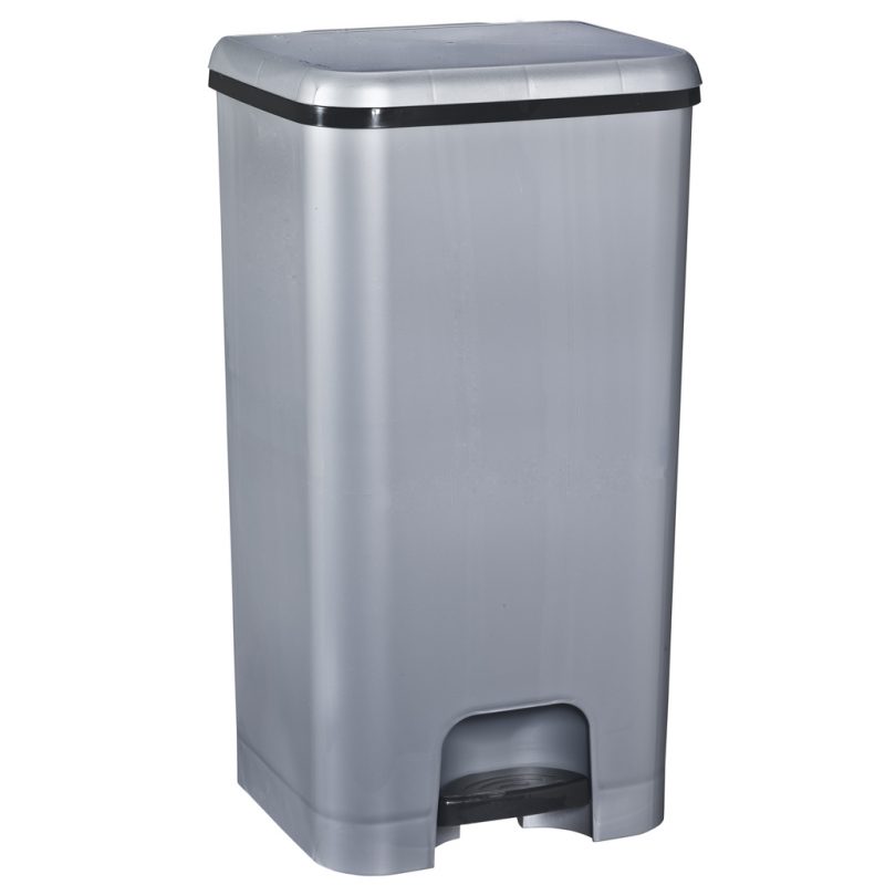 Cubo Pedal Plata 37L.