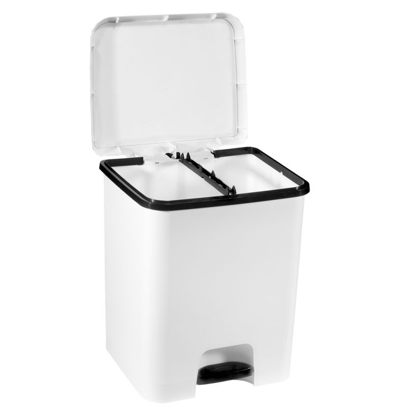 Cubo Pedal Duo Ecologico Blanco 52L.