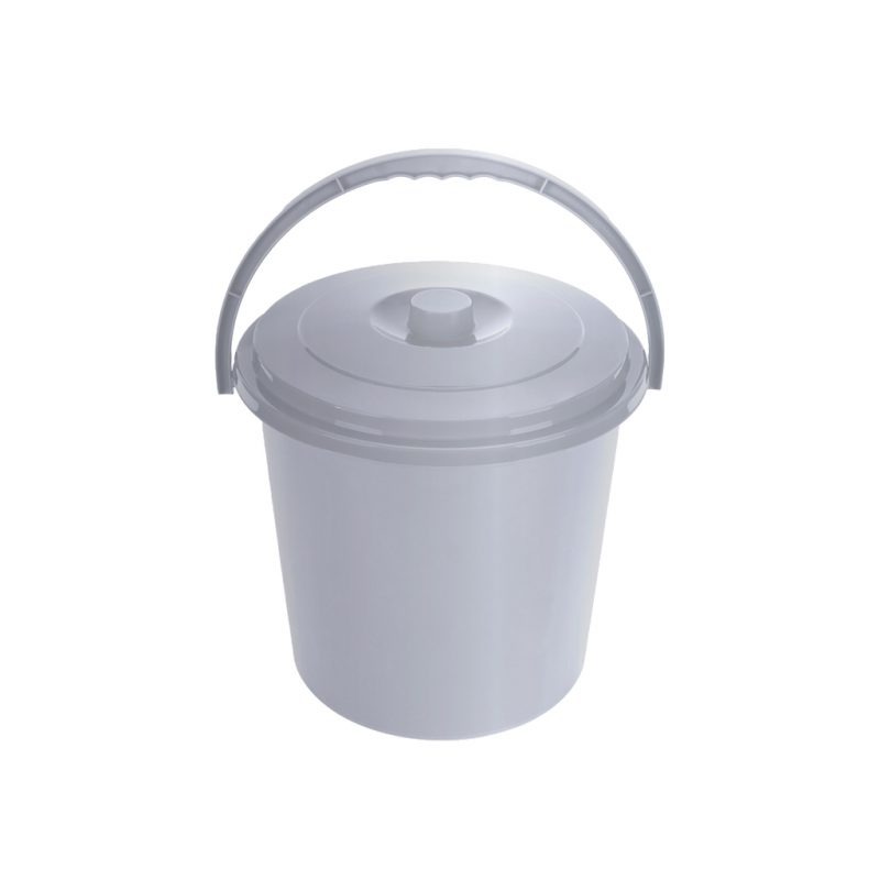 Cubo Basura Redondo C/Tapa 15L. Plata