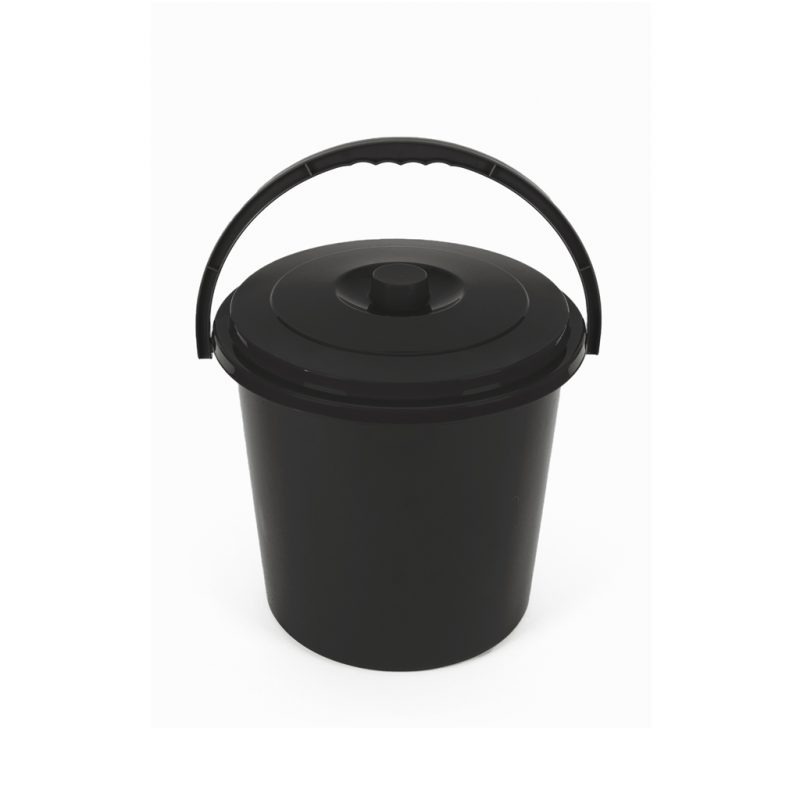 Cubo Basura Redondo C/Tapa 15L. Negro