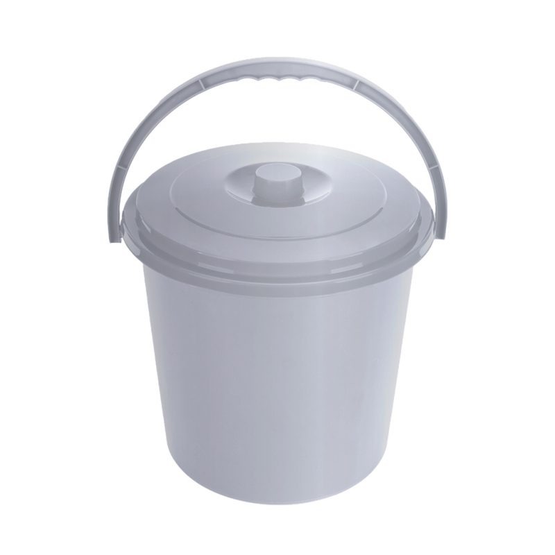 Cubo Basura Redondo C/Tapa 21L. Plata